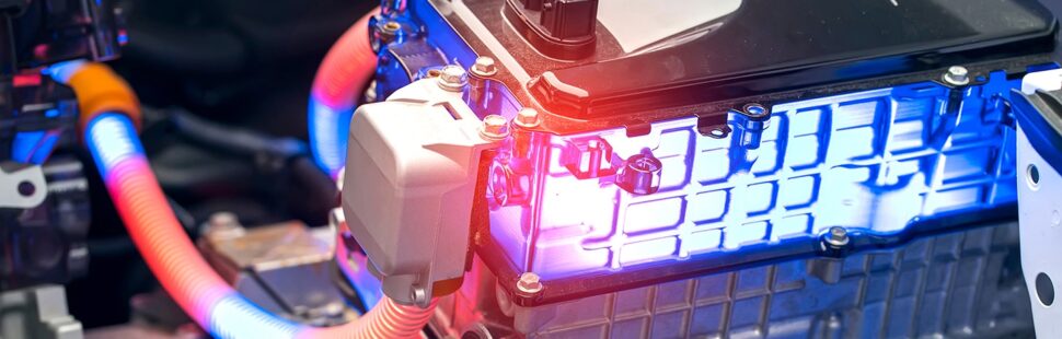 Batterie et fil installés sur le système électrique du moteur de voiture écologique